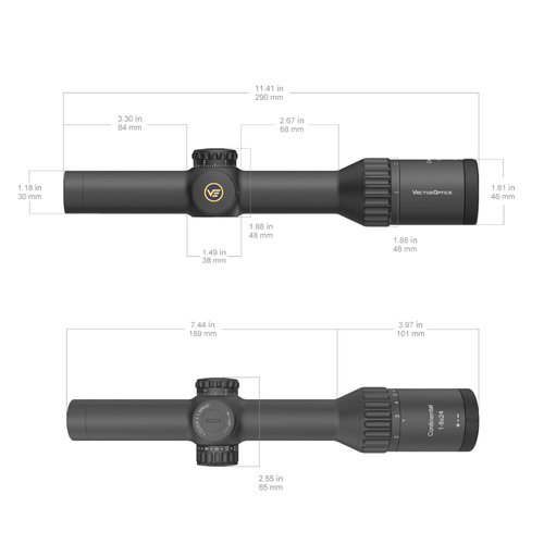 Vector Optics - LPVO Scope Continental x8 1-8x24i ED Fibre - SFP - VET-FDR - Чорний - SCOC-45