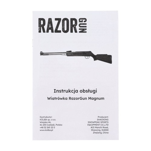 RazorGun - Пневматична гвинтівка Magnum з оптичним прицілом 4х20 - 4,5 мм - Полімер - Чорний - WF600P 4,5