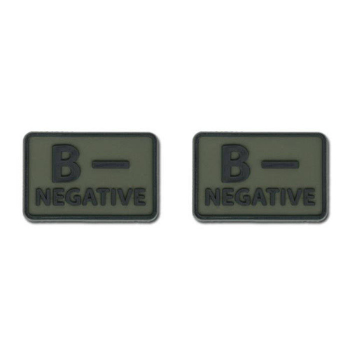 Helikon - Naszywka PVC - Grupa Krwi - B- NEG - Olive Green - 2szt.
