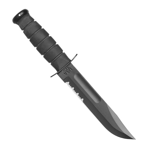Ka-Bar 1214 - Ніж - чорний зубчастий - піхви з пластику GFN