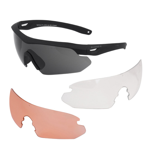 Swiss Eye - Стрілецькі окуляри Nighthawk Pro - чорний - три козирки - 40294