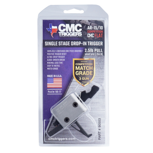 CMC Triggers - Спусковий гачок для змагань AR15/AR10 Small Pin - одноступінчастий - плаский - 2,5 фунта - 90503