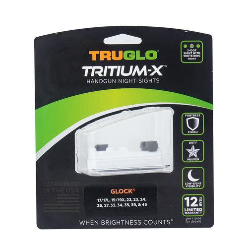 TruGlo - Приціли з тритієвим покриттям - Glock 17/19 - низький - біла облямівка - TG231G1XW - TG231G1XW