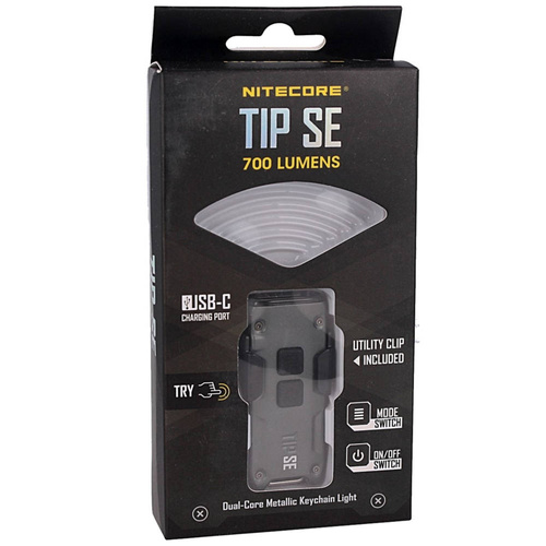 NiteCore - Брелок-ліхтарик TIP SE - 700 лм - 500 мАг - сірий металік - TIP SE METALLIC GRAY