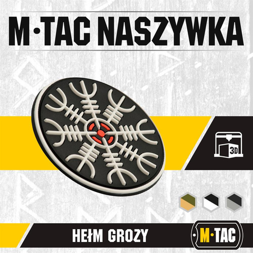 M-Tac - Нашивка 3D PVC Hełm Grozy - чорний / червоний / білий - 51221233