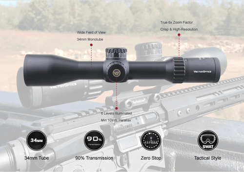 Vector Optics - Приціл Continental x6 3-18 FFP - 50 мм - чорний - SCFF-43