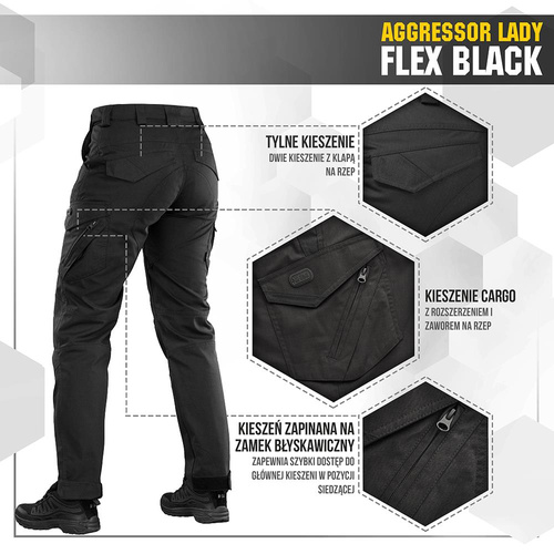 M-Tac - Жіночі брюки-чоботи Aggressor Lady Flex Boot Pants - чорний - 20069002