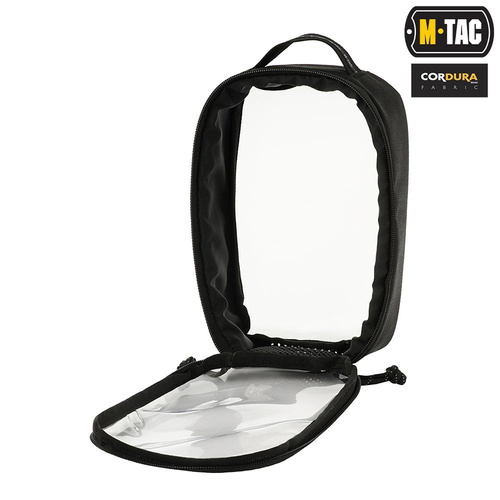 M-Tac - Elite Small прозорий органайзер - 22 х 14 см - чорний - 10147002-S