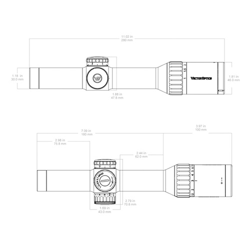Vector Optics - Приціл LPVO Continental 1-10x24i ED Fiber - SFP - G4 Fiber - Чорний - SCOC-47