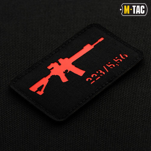 M-Tac - нашивка AR-15 223/5.56 Laser Cut - чорна/червона - 51111233
