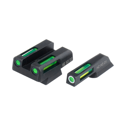 Hiviz - Приціл з тритієвого волокна LiteWave H3 - CZ 75 / 85 - Зелена - Біла облямівка - CZN321