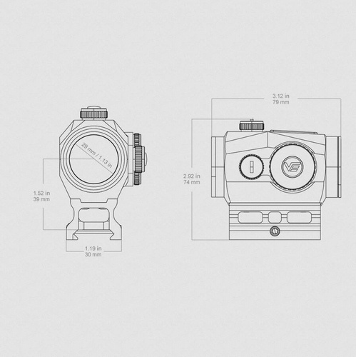 Vector Optics - Закритий коліматорний Scrapper 1х29 - 2 MOA Direct Bulb - SCRD-47