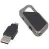 ASP - Сапфіровий USB світлодіодний акумуляторний ліхтар / підвіска алюмінієвий - чорний - 53600