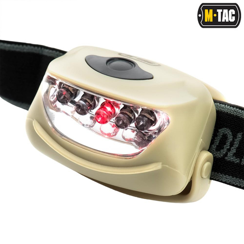 M-Tac - Налобний ліхтар 4+1 LED - 18 лм - AAA - Хакі - MTC-HL-022-KH