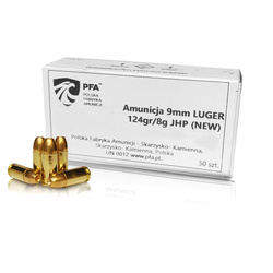PFA - Пістолетні набої 9 x 19 Para JHP Hollow Point 124 гр / 8 гр - 50 набоїв