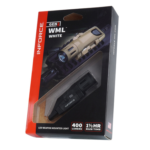 Inforce - WML White довгий рушничний ліхтар - 400 лм - чорний - IF71002