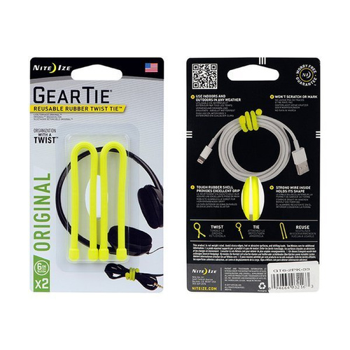 Nite Ize - Гнучкий зубчастий стяжний ремінь 6'' - 2Pack - неоновий жовтий - GT6-2PK-33