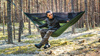 Lesovik - Туристичний гамак DRAKA з москітною сіткою та підвісом SNEKA - Treetop Green