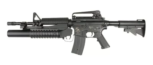 Double Bell - репліка гранатомета M203 подовжена версія - чорний - DBY-04-001131