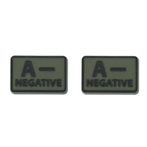 Helikon - Naszywka PVC - Grupa Krwi - A- NEG - Olive Green - 2szt.