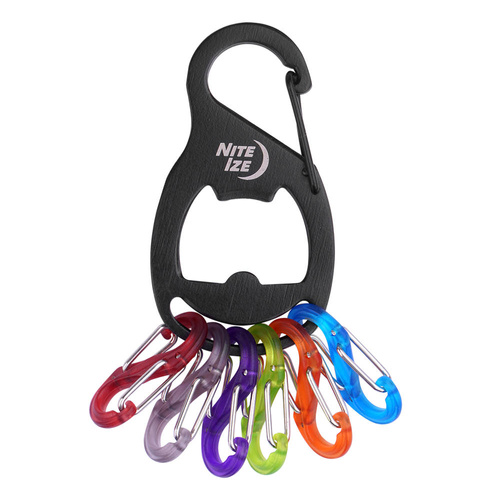 Nite Ize - Карабін для ключів KeyRack+™ S-Biner® з відкривачкою - чорний - KRB2-01-R6