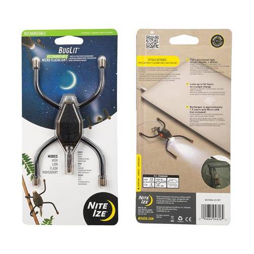 Nite Ize - Акумуляторний ліхтарик BugLit® - USB - Coyote/Black - BGTR02-29-R7 - Ліхтарики акумуляторні