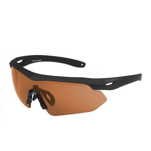 Swiss Eye - Окуляри для стрільби Nighthawk Pro - Laser Lens 532/694/1064 - Чорний - Brown козирок - 40472 -  Балістичні окуляри