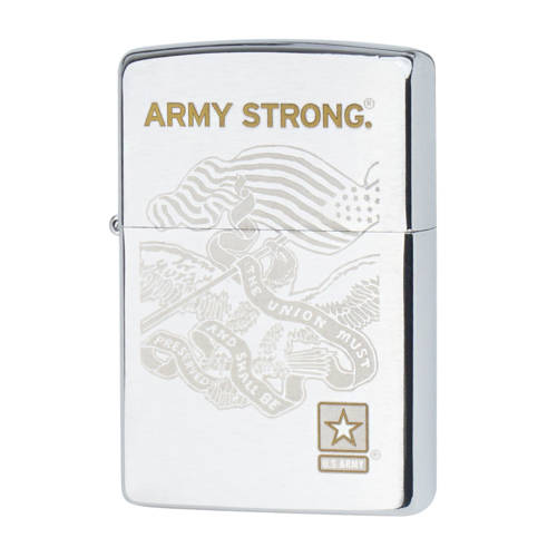 Zippo - Бензинова запальничка для армії США - Army Strong - матовий хром - Z28515 - Запальнички